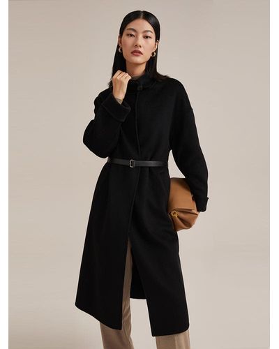 GOELIA 100% Cashmere Wrapped Coat - Black