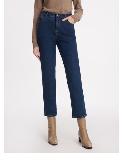GOELIA Cotton Ankle Length Tapered Jeans - Blue