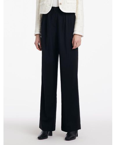 GOELIA Wool Straight Full Length Pants - Blue