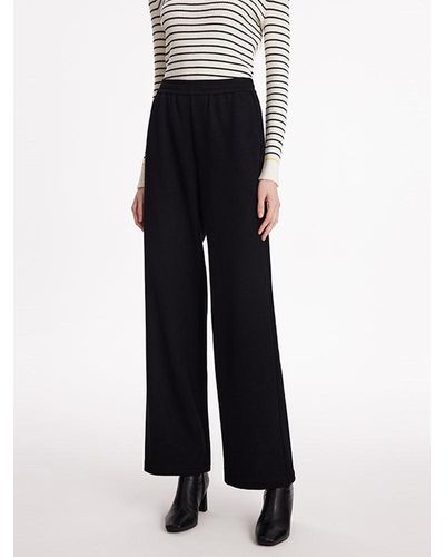 GOELIA Knitted Straight Pants With Elastic Waistband - Black