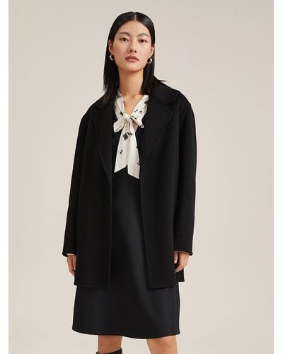 GOELIA 100 % Cashmere Straight Coat - Black