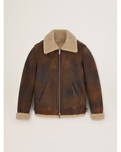 Golden Goose Journey Collection Arvel Shearling Jacket - Brown
