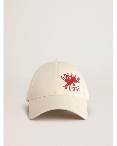 Golden Goose Heritage Baseball Cap With Cny Logo - Natural