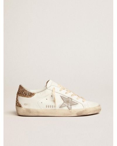 Golden Goose Super-Star With Leather Star And Snake Print - Metallic