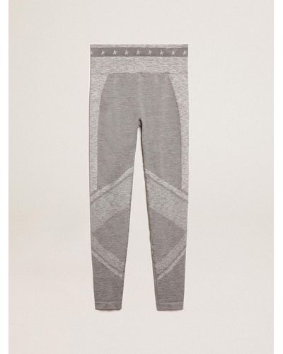 Golden Goose ’S Melange Leggings With Mixed Stitching - Gray