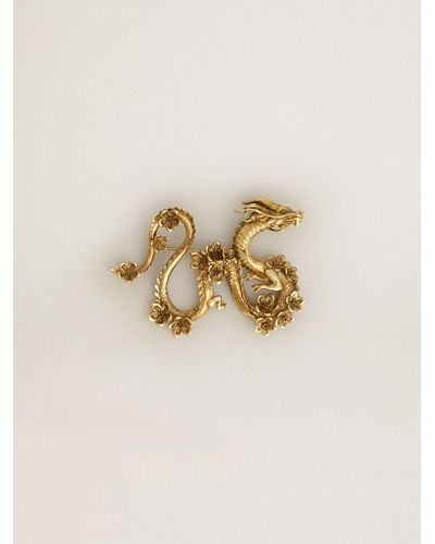 Golden Goose Cny Antique Dragon-Shaped Pin - Natural