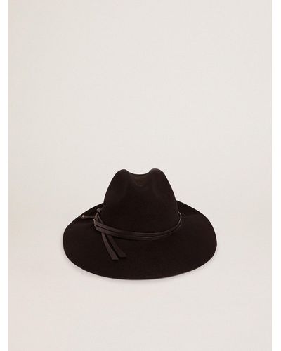 Golden Goose Hat With Leather Strap - Black