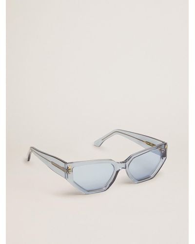 Golden Goose Rectangular-style Sunframe Jackie With Clear Baby Blue Frame - Natural
