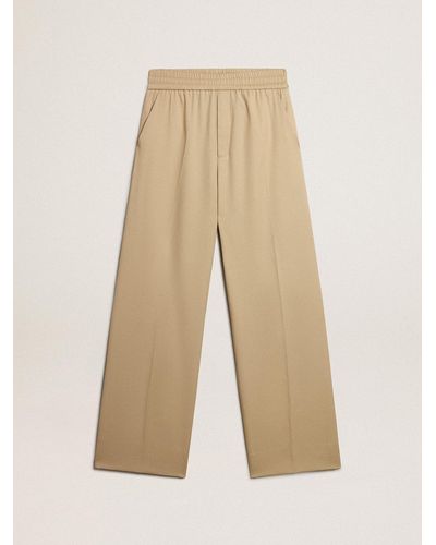Golden Goose ’S Sand-Colored Sweatpants With Pocket On The Back - Natural