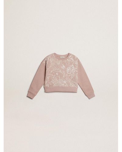 Golden Goose Cropped Sweatshirt - Pink