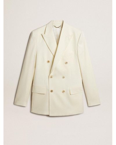 Golden Goose ’S Cream-Colored Double-Breasted Blazer - Natural
