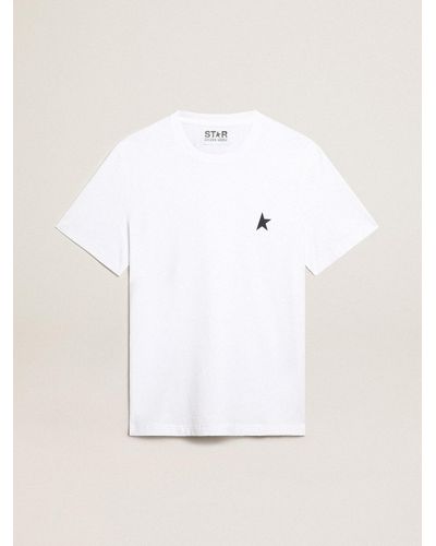 Golden Goose ’S T-Shirt With Dark Star On The Front - Natural