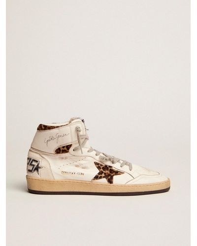 Golden Goose Sky-Star With Signature And Leopard Print Pony Skin Inserts - Multicolor