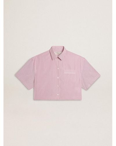 Golden Goose Cropped Shirt - Pink