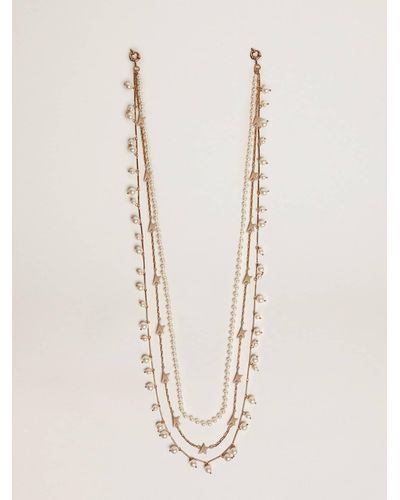 Golden Goose Necklace With Four Antique-Colored Heritage Chains - Metallic