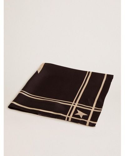 Golden Goose Foulard With Contrasting Stripes And Stars - Black