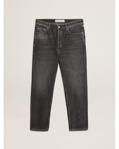 Golden Goose ’S Jeans With Printed Pocket - Gray