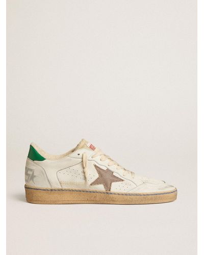 Golden Goose Ball Star Ltd With Sand Mesh Star And Leather Heel Tab - Natural