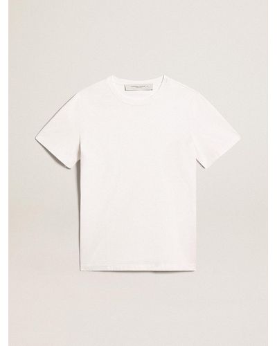 Golden Goose T-Shirt Homme Blanc À’Effet Usé, Homme, Taille