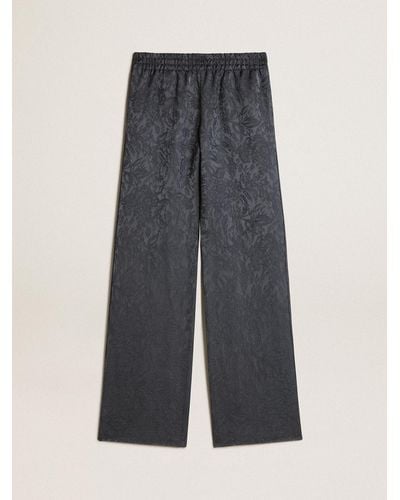 Golden Goose Jacquard Pants With All-Over Toile De Jouy Pattern - Gray