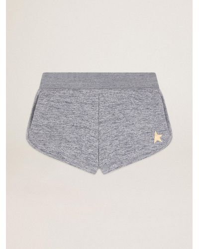 Golden Goose Melange Shorts With Star - Gray