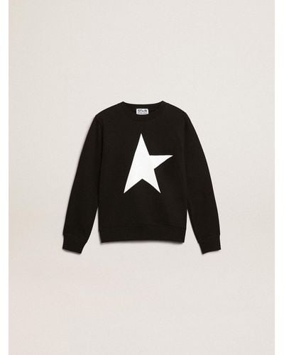 Golden Goose Boys’ Sweatshirt With Maxi Star On The Front - Black