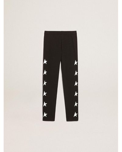 Golden Goose Girls’ Leggings With Stars On The Sides - Multicolor