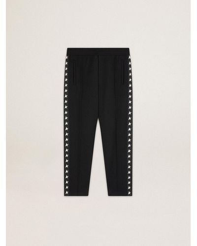 Golden Goose Sweatpants With Stars On The Sides - Black
