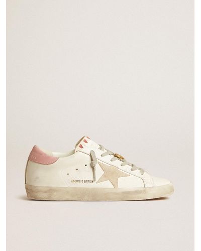 Golden Goose Super-Star Ltd With Suede Star And Heel Tab - Natural