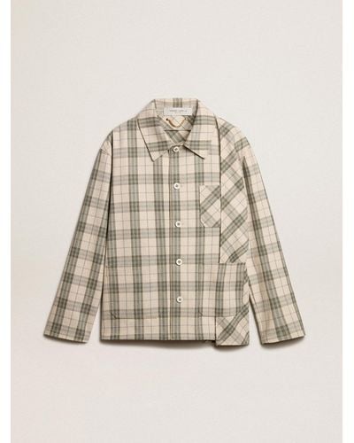Golden Goose Slim-Fit Shirt Made Of Ecru And Cotton Flannel - Natural