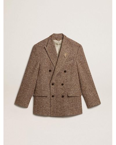 Golden Goose ’S Double-Breasted Blazer With Button Fastening - Brown