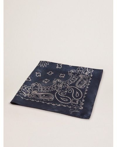 Golden Goose Denim- Golden Collection Scarf With Paisley Pattern - Blue