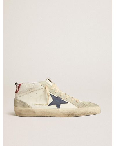 Golden Goose Mid Star Ltd With Leather Star And Nappa Leather Flash - Natural