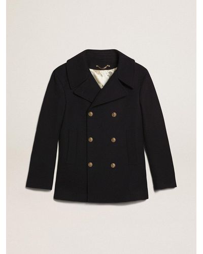 Golden Goose Double-Breasted Coat - Blue