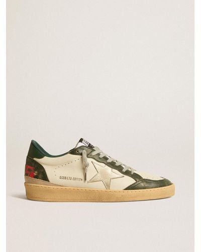 Golden Goose Ball Star Ltd With Platinum Leather Star And Leather Heel Tab - Natural