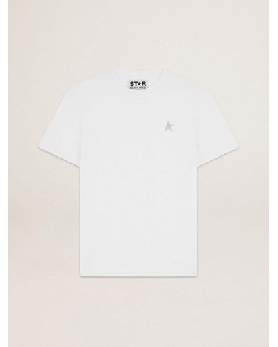 Golden Goose T-Shirt With Glitter Star On The Front - Multicolor