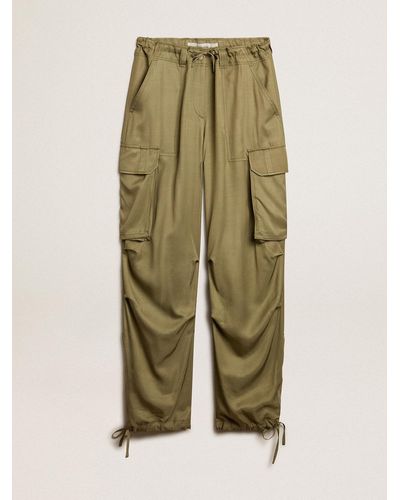 Golden Goose ’S-Colored Viscose Cargo Pants - Green
