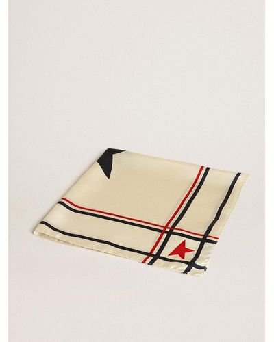 Golden Goose Scarf With Contrasting Color Stars And Stripes - Multicolor