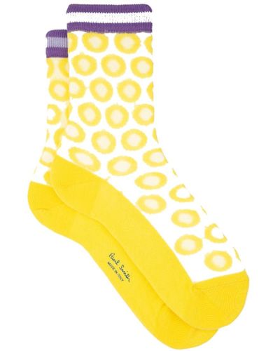 Paul Smith Bella Sheer Glow Polka Dot Socks - Yellow