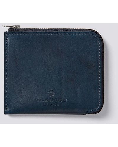 Grenson Zip Around Wallet - Blue