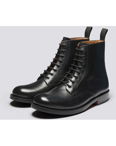 Grenson Dudley Derby Boots - Black