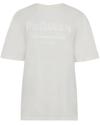 Alexander McQueen T-shirt mcqueen graffiti - Bianco