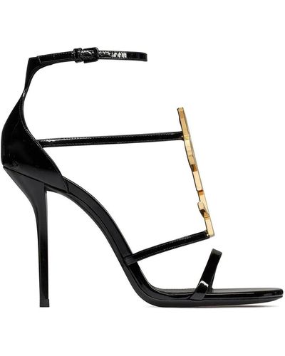 Saint Laurent Sandali Cassandra 100 in pelle - Nero