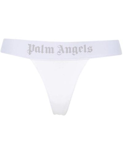 Palm Angels Logo-waistband Jersey Thong - White
