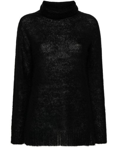 P.A.R.O.S.H. Maglione Lila a collo alto - Nero