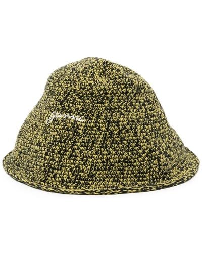 Ganni Cappello bucket con ricamo - Verde