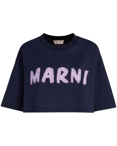 Marni T-shirt con logo - Blu