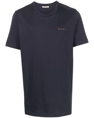 Marni T-shirt con mini logo - Blu
