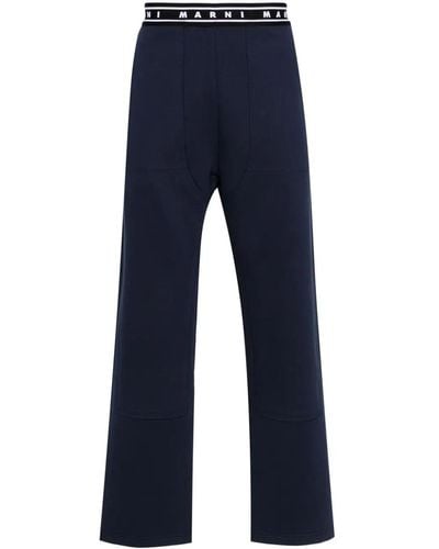 Marni Pantalone con logo - Blu