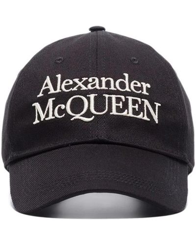 Alexander McQueen Cappello da baseball con ricamo - Nero
